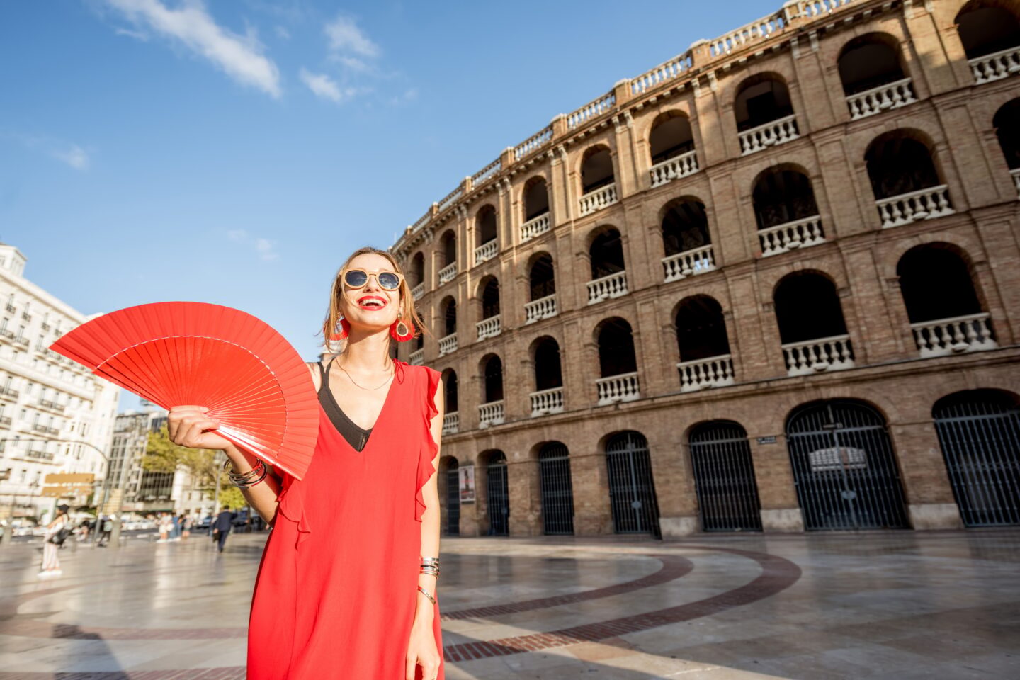 Woman traveling in Valencia city