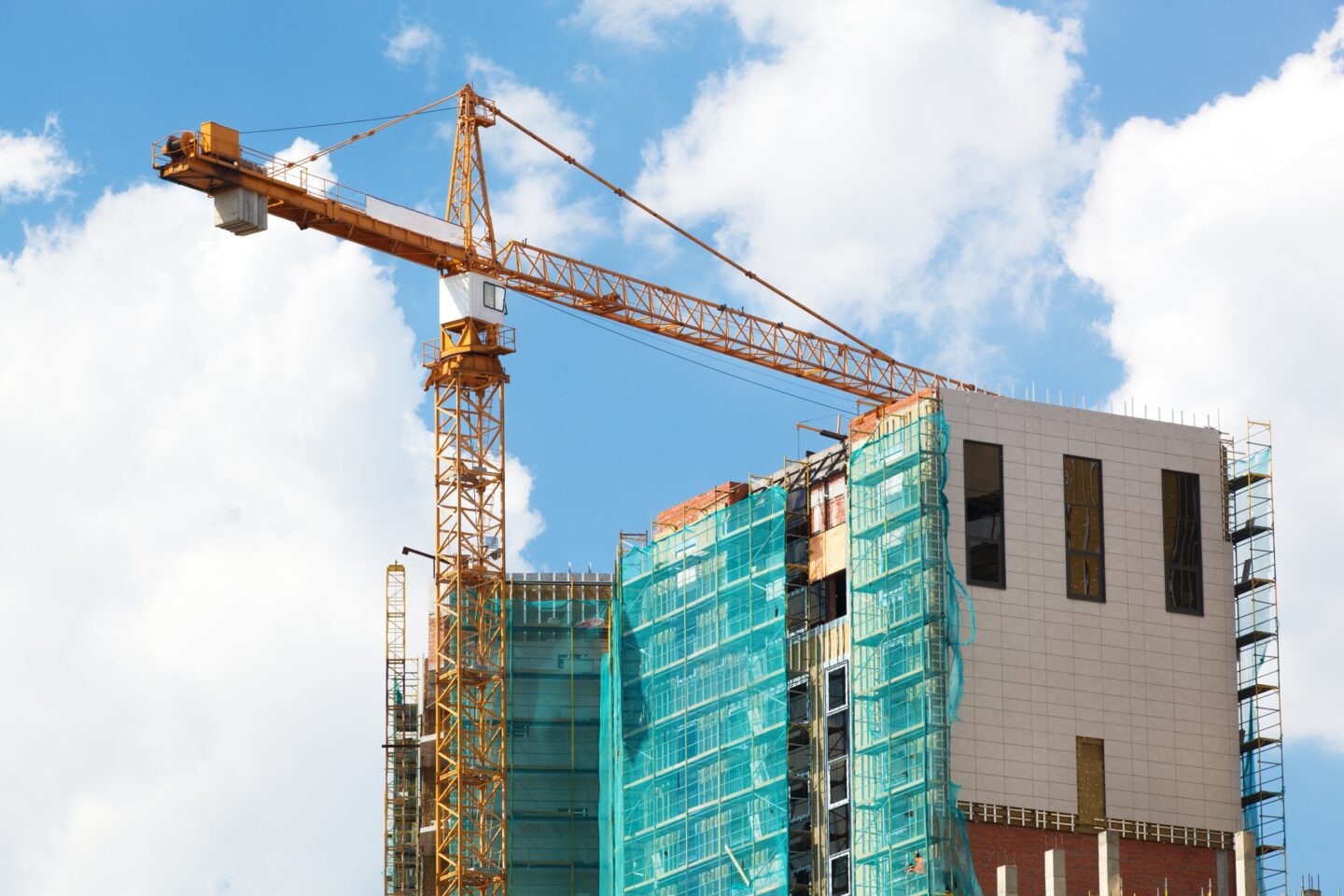 Crane and construction site